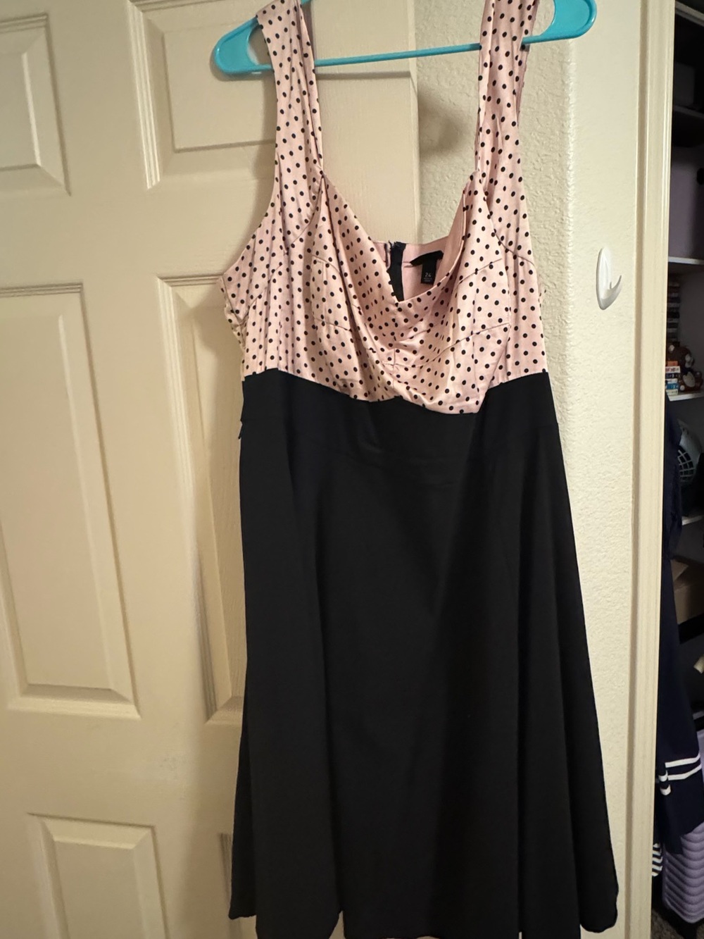 torrid Pink Polka Dot Bodice Black Midi Dress